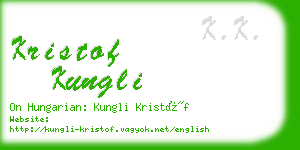 kristof kungli business card